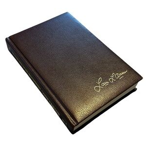 Louis L’Amour Book Leatherette Brown Gold Letters To The Far Blue Mountians